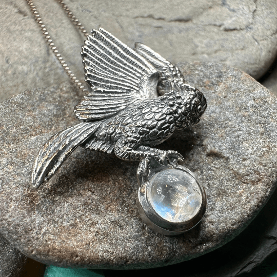Regal Owl Necklace in Sterling Silver Pendant La Vie Bien Regal Owl Necklace in Sterling Silver