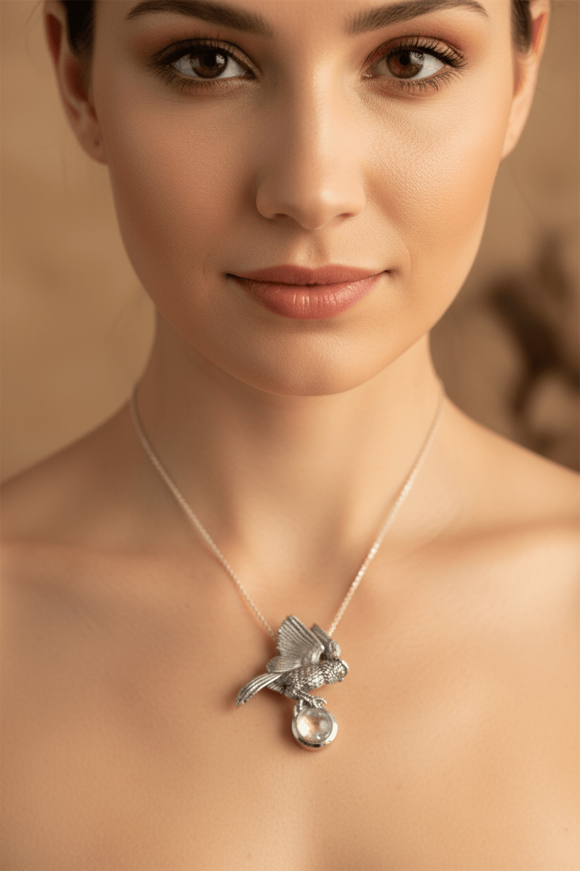 Regal Owl Necklace in Sterling Silver Pendant La Vie Bien Regal Owl Necklace in Sterling Silver