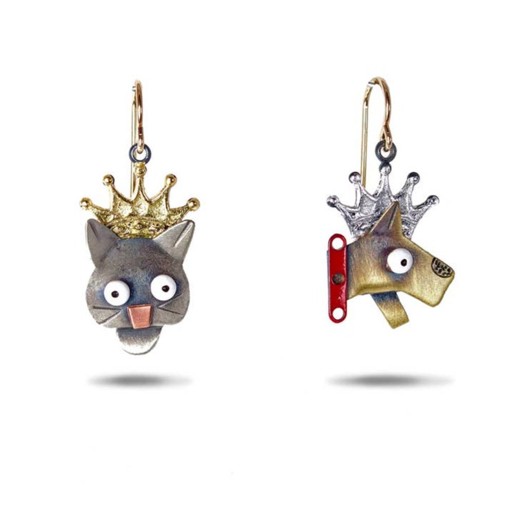 Reigning Cats and Dogs Earrings by Chickenscratch Earrings and Accessories La Vie Bien Reigning Cats and Dogs Earrings by Chickenscratch