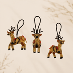 Reindeer Seed Bead Ornament - Guatemala Decor La Vie Bien Reindeer Seed Bead Ornament - Guatemala