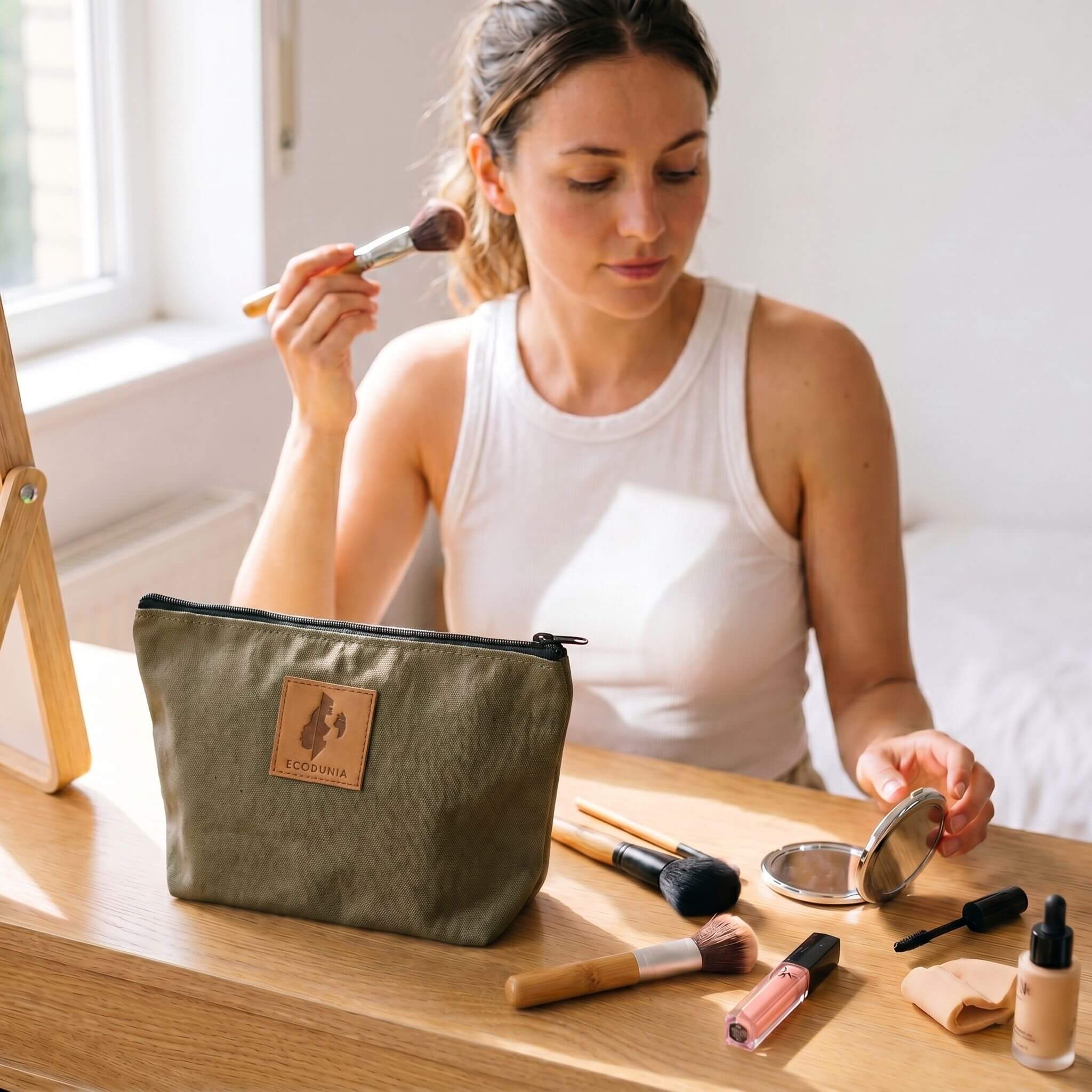 Ren Canvas Makeup Bags, Cosmetic and Toiletry Pouch Pouches La Vie Bien Ren Canvas Makeup Bags, Cosmetic and Toiletry Pouch