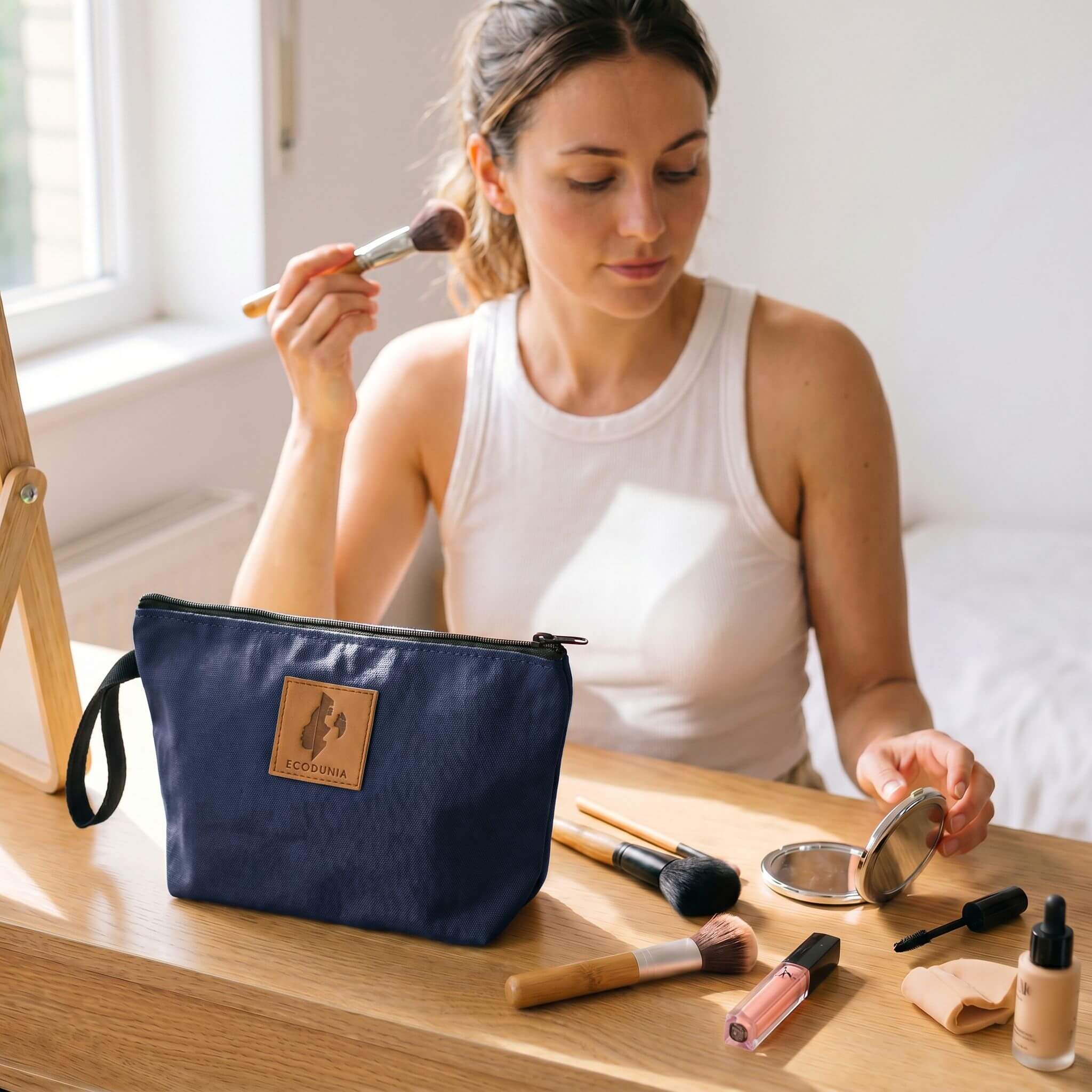 Ren Canvas Makeup Bags, Cosmetic and Toiletry Pouch Pouches La Vie Bien Ren Canvas Makeup Bags, Cosmetic and Toiletry Pouch