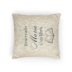 Reservado (nombre) y su libro Spanish Woven Pillow gift, Custom Name gift for Book lovers by Printify