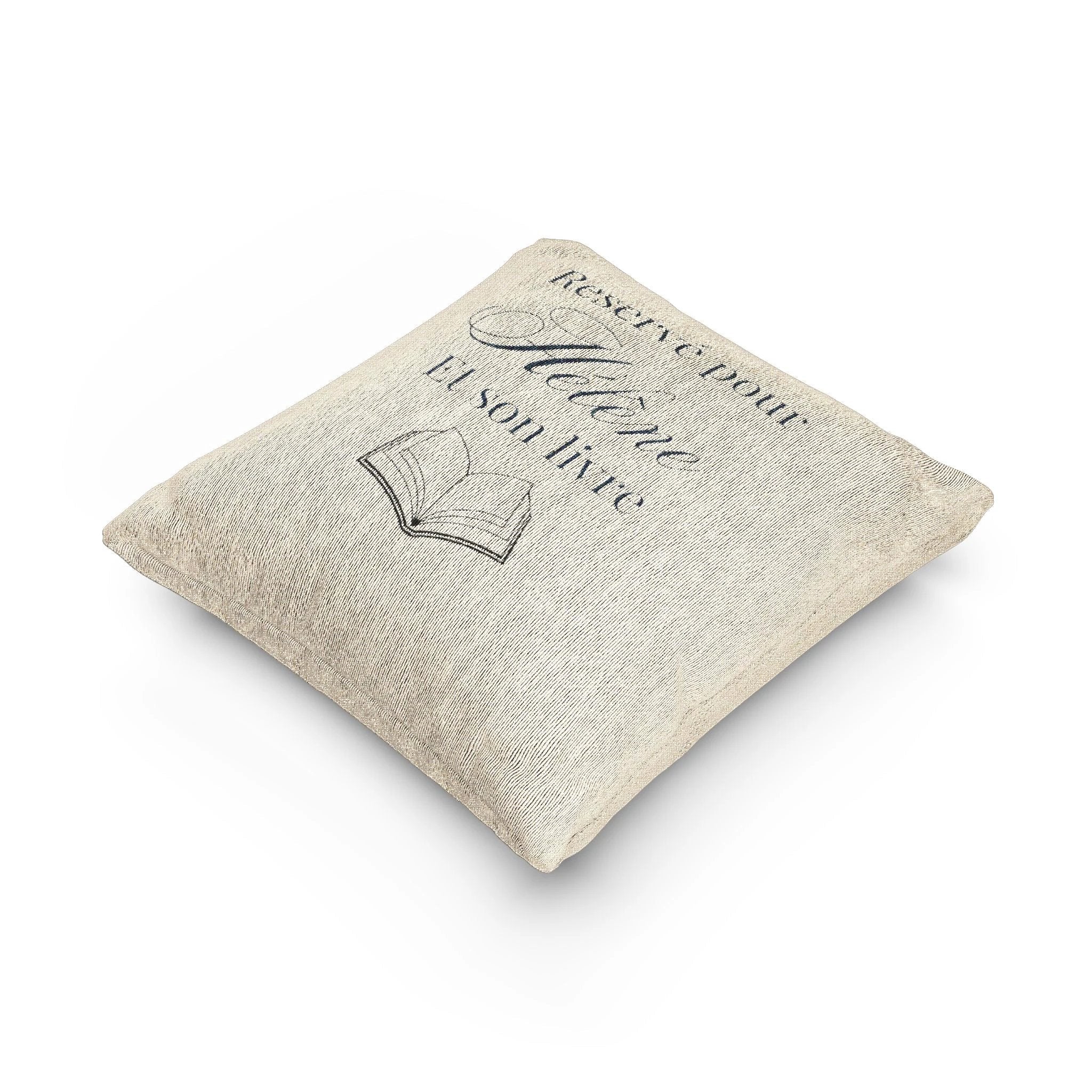 Réservé pour (nom) et son livre Woven Pillow, Book Lover Cross-Stitch Design by Printify