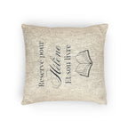 Réservé pour (nom) et son livre Woven Pillow, Book Lover Cross-Stitch Design by Printify