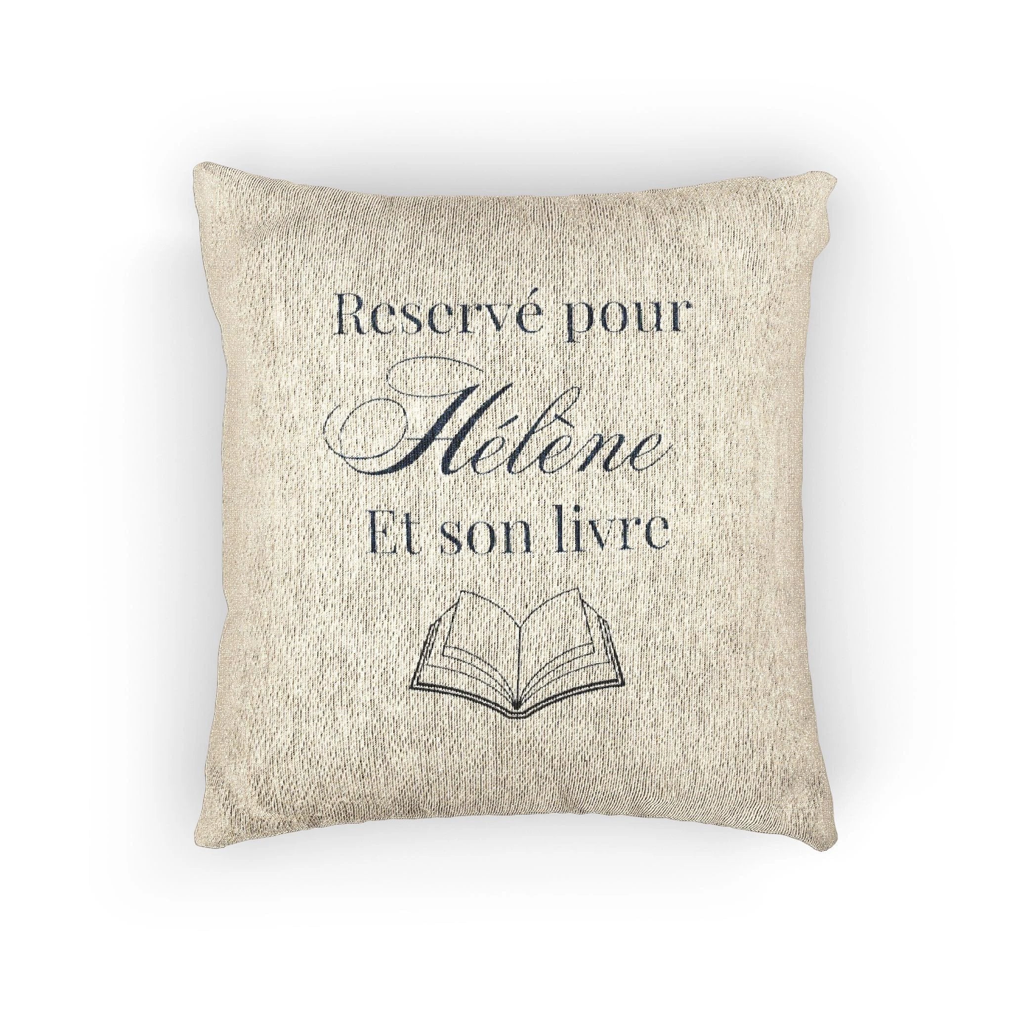 Réservé pour (nom) et son livre Woven Pillow, Book Lover Cross-Stitch Design by Printify
