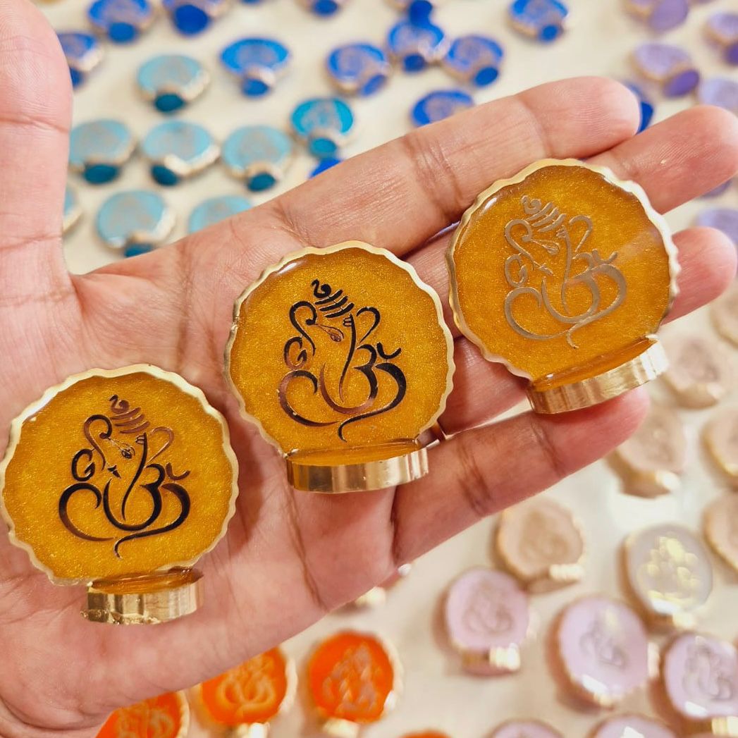 Resin Ganesha in Agate Texture -Perfect Return Gifts for Ganesh Chathurthi/Diwali/Puja La Vie Bien Resin Ganesha in Agate Texture -Perfect Return Gifts for Ganesh Chathurthi/Diwali/Puja
