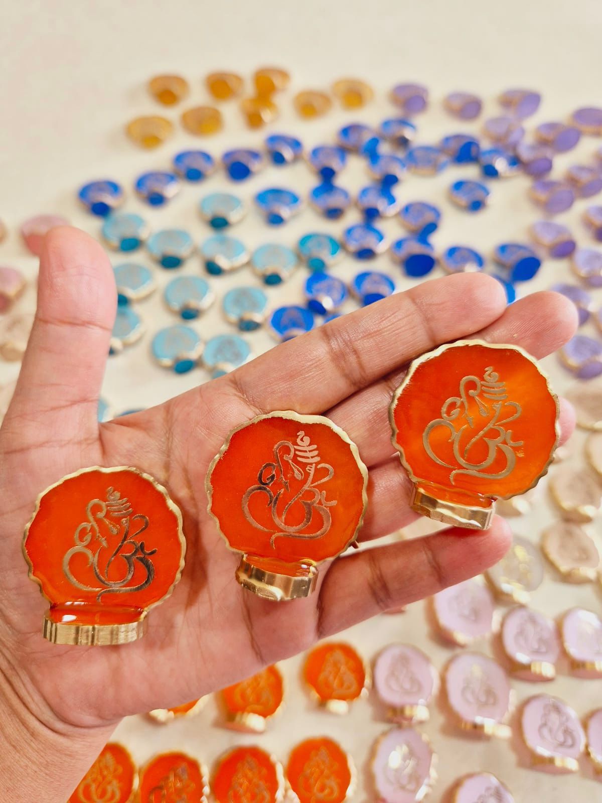 Resin Ganesha in Agate Texture - Set of 5 - Perfect Return Gifts for Ganesh Chathurthi/Diwali/Puja La Vie Bien Resin Ganesha in Agate Texture - Set of 5 - Perfect Return Gifts for Ganesh Chathurthi/Diwali/Puja