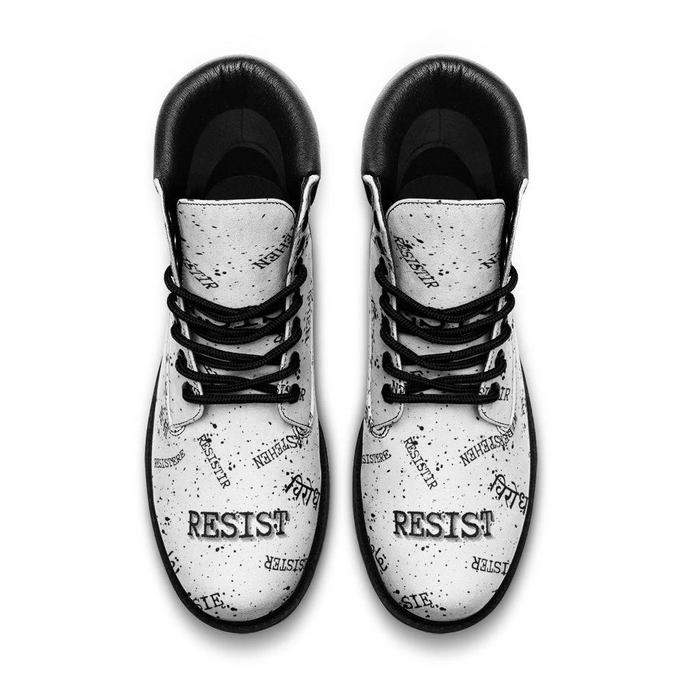 RESIST faux Leather Lightweight black and white boots