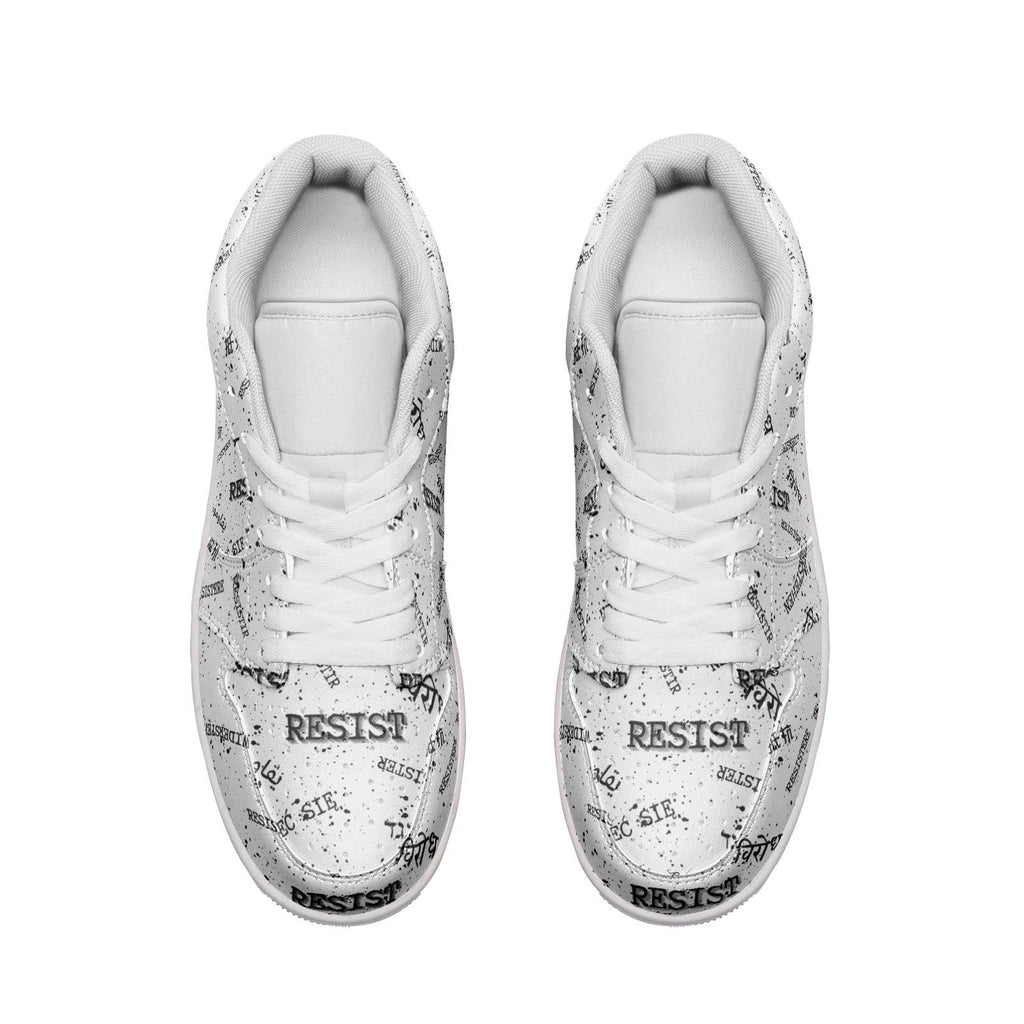 RESIST multilingual Unisex Low Top Leather Sneakers for protests, activism