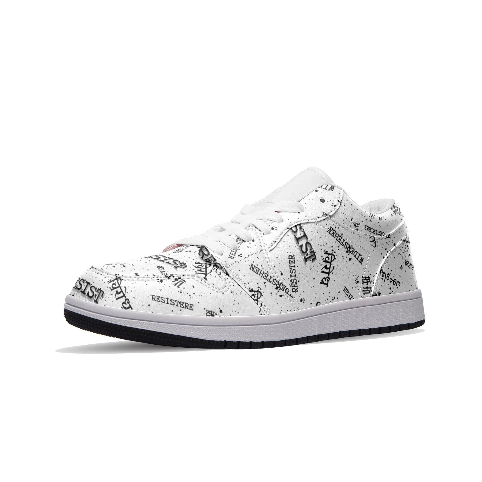 RESIST multilingual Unisex Low Top Leather Sneakers for protests, activism
