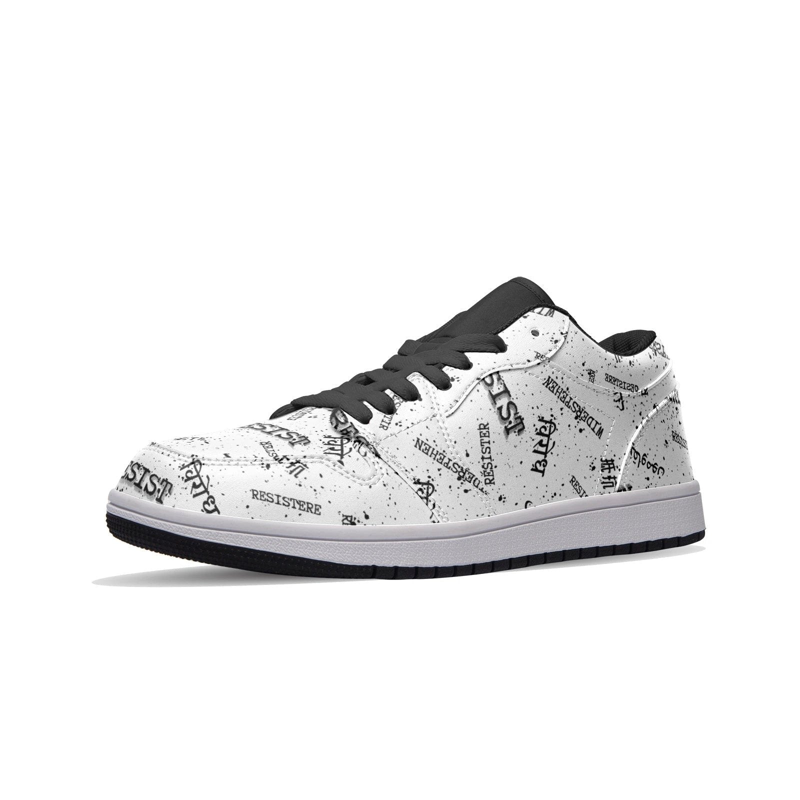 RESIST multilingual Unisex Low Top Leather Sneakers for protests, activism