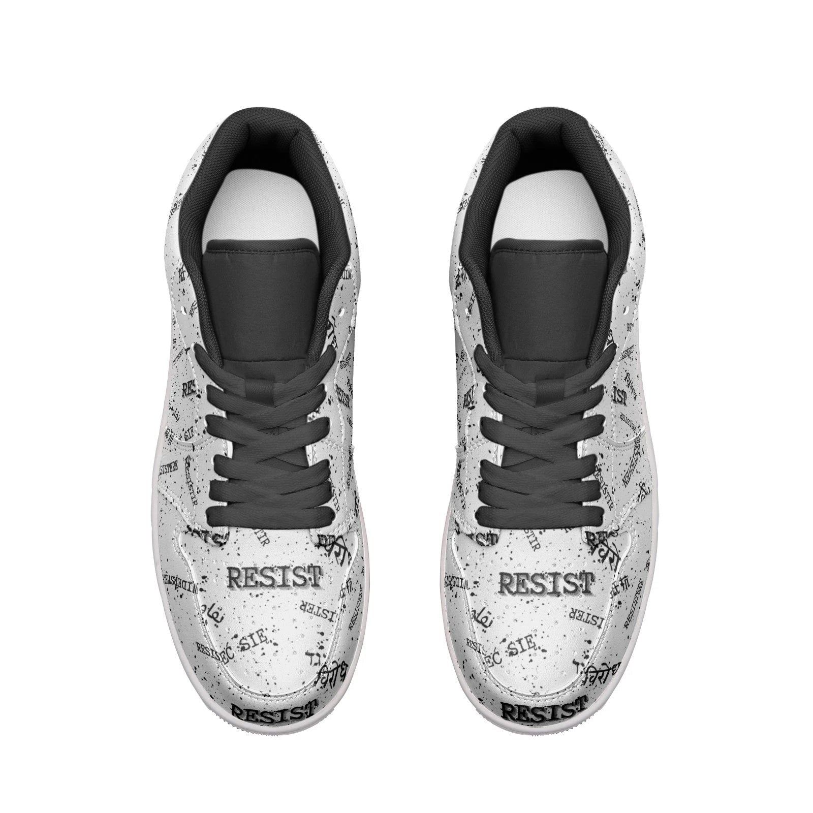 RESIST multilingual Unisex Low Top Leather Sneakers for protests, activism