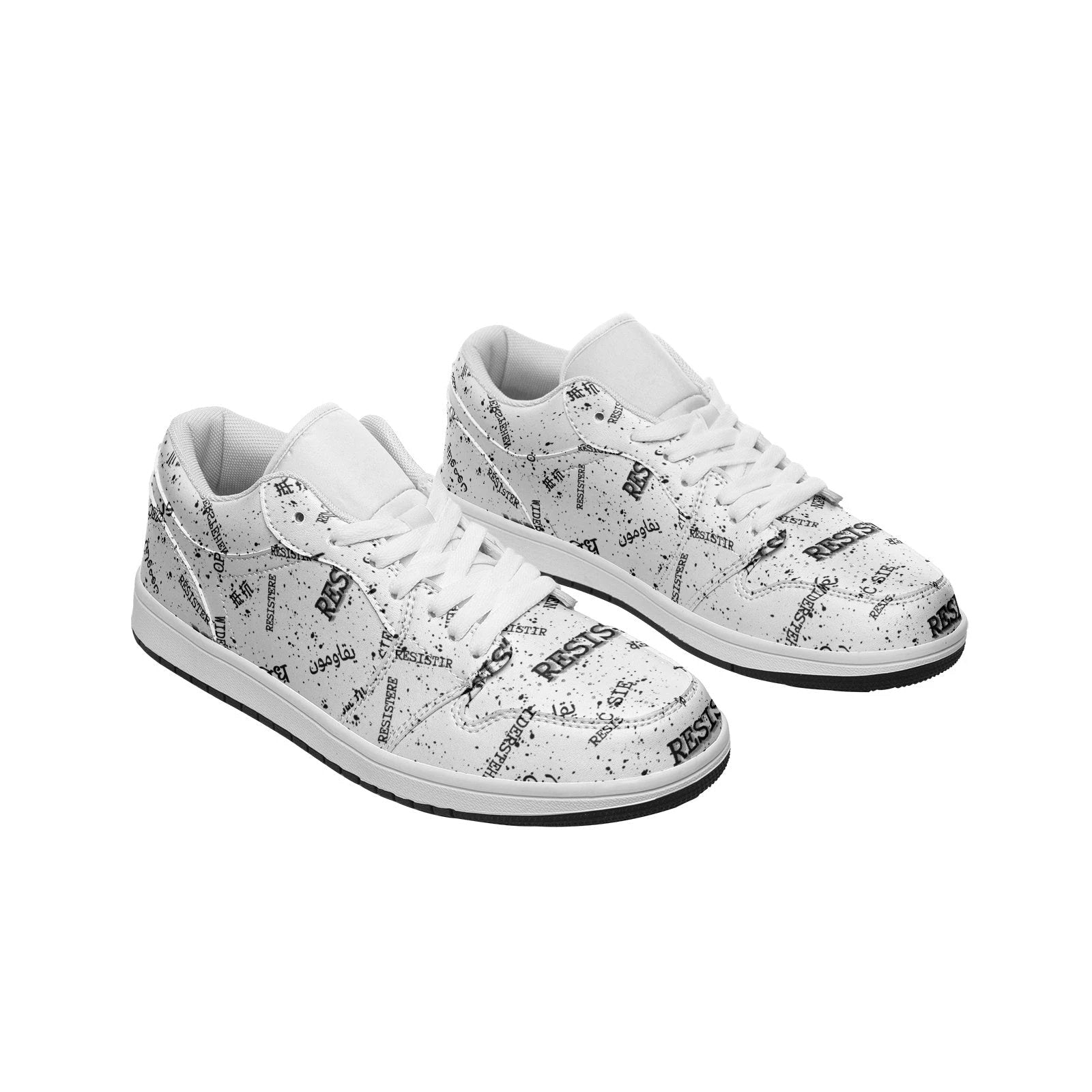 RESIST multilingual Unisex Low Top Leather Sneakers for protests, activism