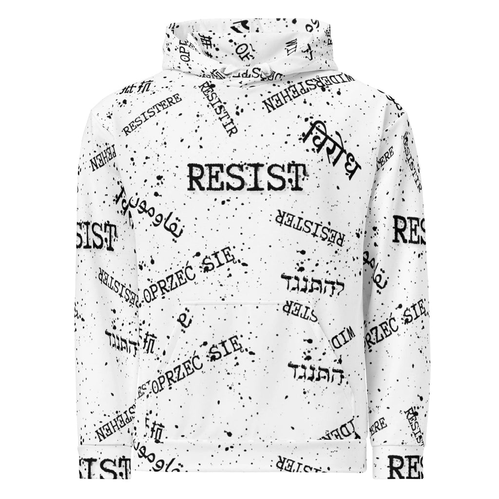 RESIST oprzeć się resistir multilingual Unisex cotton hoodie for polyglot activists