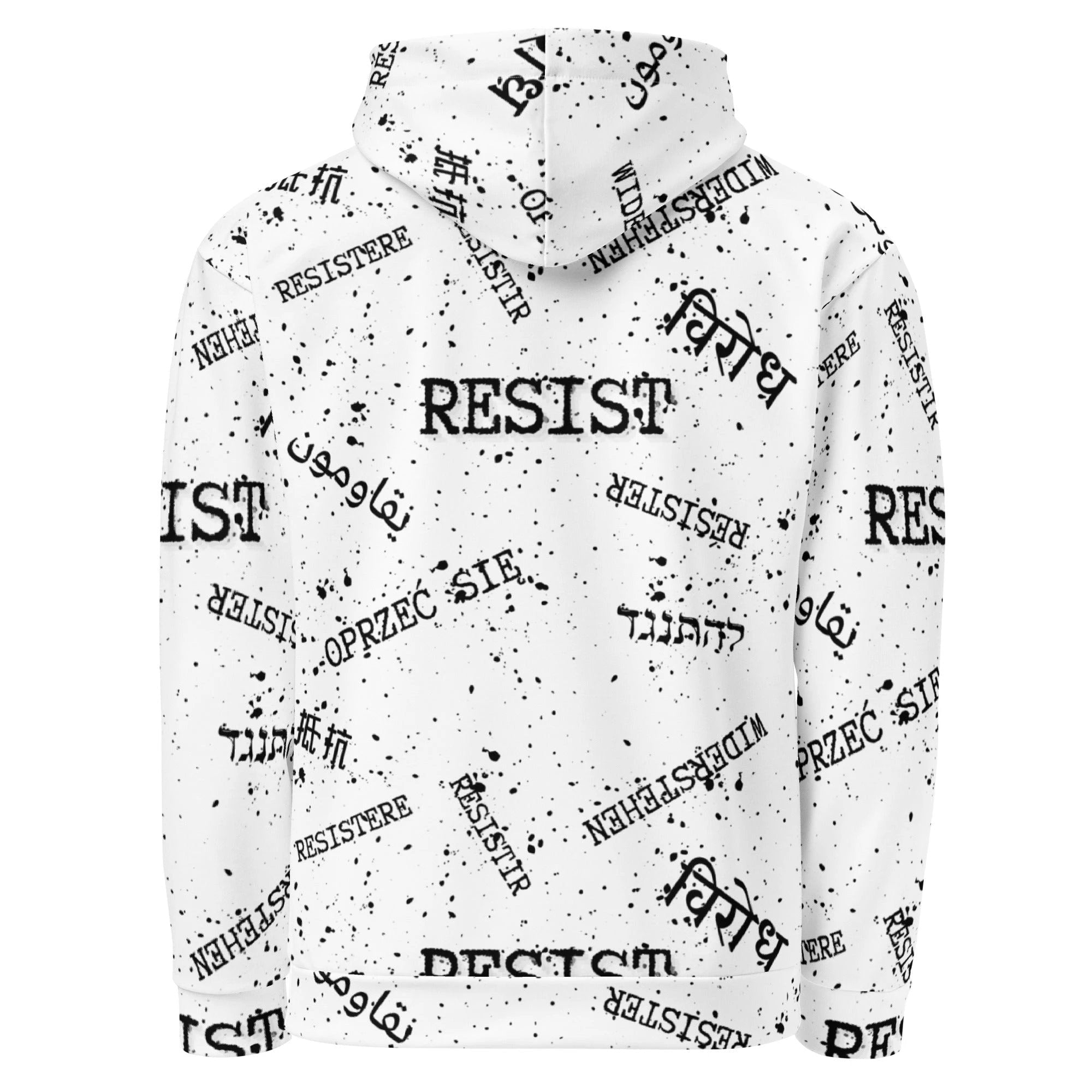 RESIST oprzeć się resistir multilingual Unisex cotton hoodie for polyglot activists