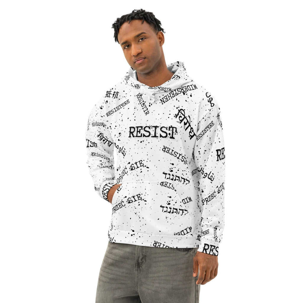 RESIST oprzeć się resistir multilingual Unisex cotton hoodie for polyglot activists