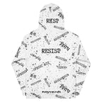RESIST oprzeć się resistir multilingual Unisex cotton hoodie for polyglot activists