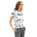 RESIST oprzeć się resistir multilingual Women’s cotton crew neck t-shirt for polyglot activists