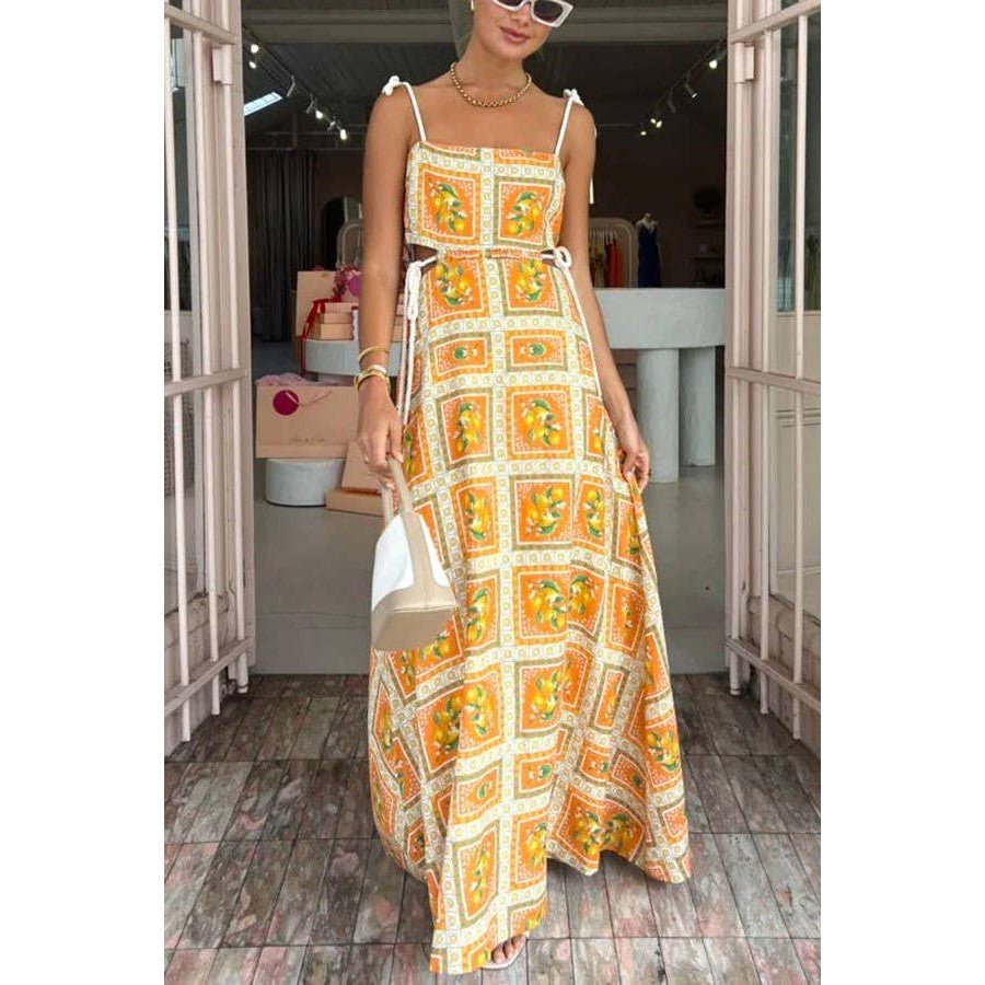 Resort Drawstring Lace - Up Casual Dress [Sizes SM - XL]