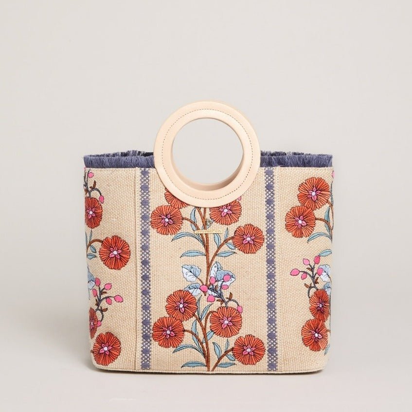 Resort Tote - Oyster Factory Floral Sprigs Purses & Bags La Vie Bien Resort Tote - Oyster Factory Floral Sprigs