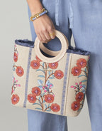 Resort Tote - Oyster Factory Floral Sprigs Purses & Bags La Vie Bien Resort Tote - Oyster Factory Floral Sprigs