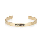 Respect Engraved Cuff Bracelet La Vie Bien Respect Engraved Cuff Bracelet