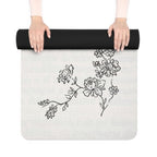 Respirer French Definition Floral Rubber Yoga Mat, Breathe floral Typography Mat Home Decor La Vie Bien Respirer French Definition Floral Rubber Yoga Mat, Breathe floral Typography Mat