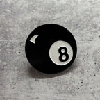 Retro 8 Ball Pin 1.4" Stylish Metal Alloy Brooch | Billiards Ball in Black and White Brooches & Lapel Pins La Vie Bien Retro 8 Ball Pin 1.4" Stylish Metal Alloy Brooch | Billiards Ball in Black and White
