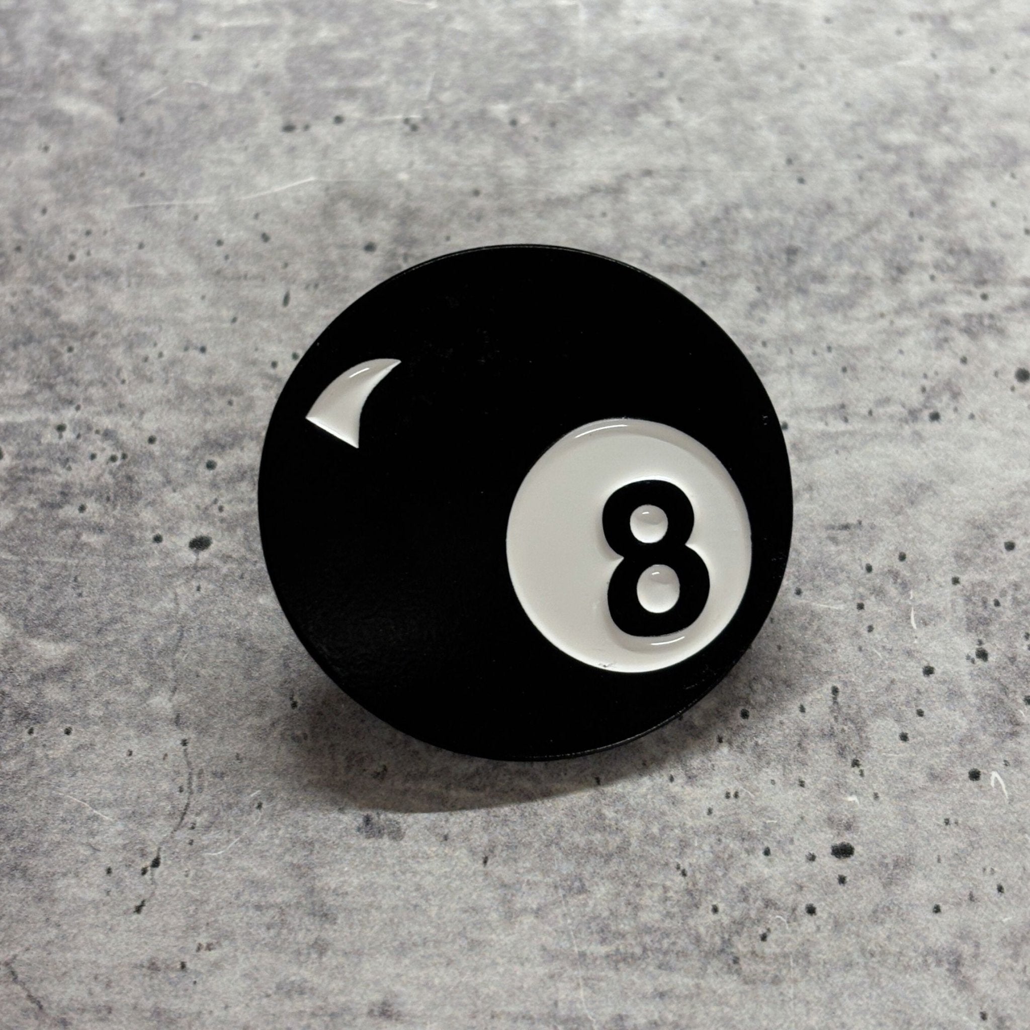 Retro 8 Ball Pin 1.4" Stylish Metal Alloy Brooch | Billiards Ball in Black and White Brooches & Lapel Pins La Vie Bien Retro 8 Ball Pin 1.4" Stylish Metal Alloy Brooch | Billiards Ball in Black and White
