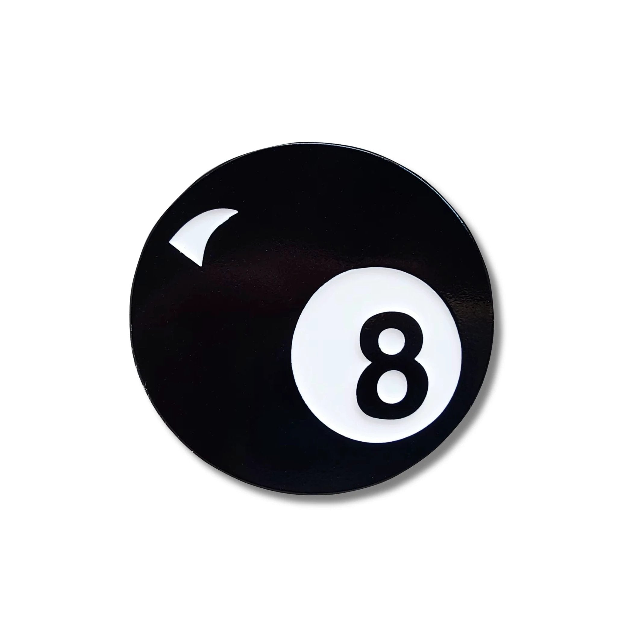 Retro 8 Ball Pin 1.4" Stylish Metal Alloy Brooch | Billiards Ball in Black and White by The Bullish Store