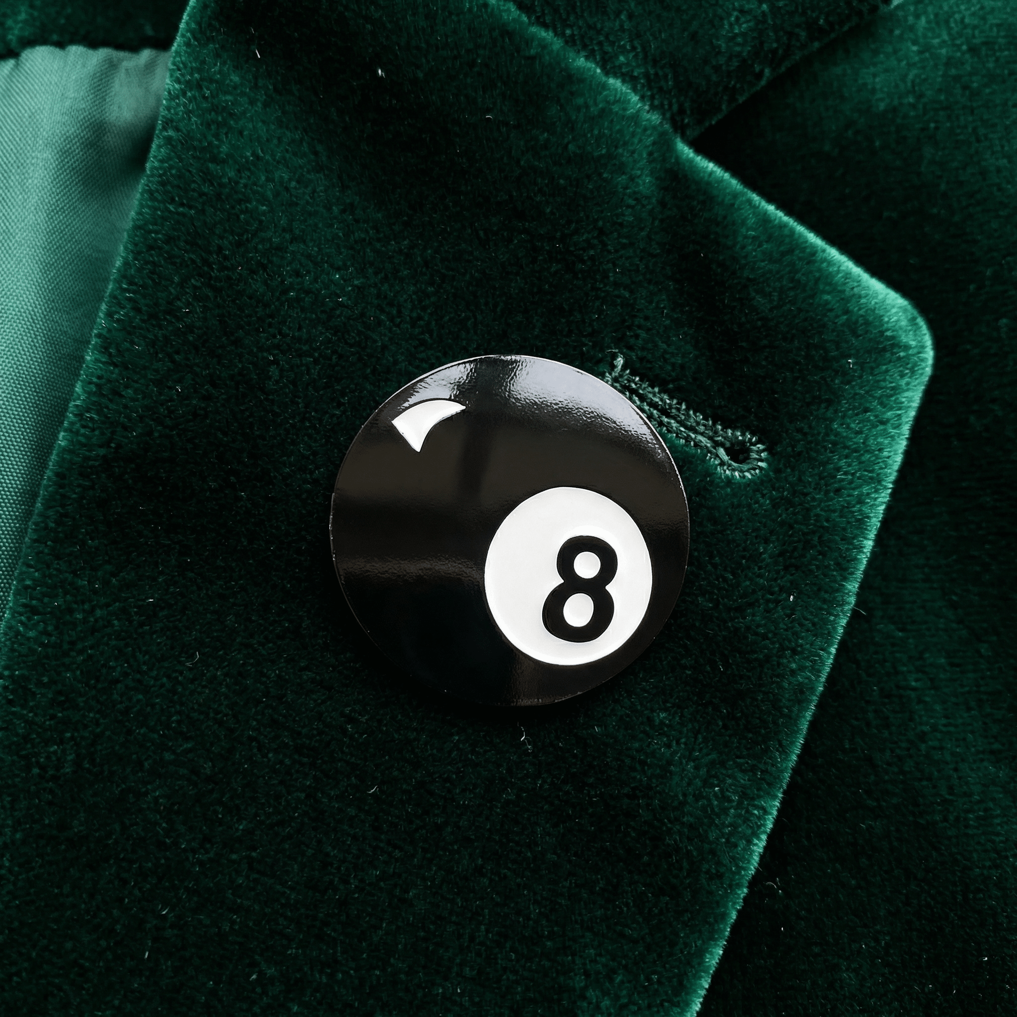 Retro 8 Ball Pin 1.4" Stylish Metal Alloy Brooch | Billiards Ball in Black and White Brooches & Lapel Pins La Vie Bien Retro 8 Ball Pin 1.4" Stylish Metal Alloy Brooch | Billiards Ball in Black and White