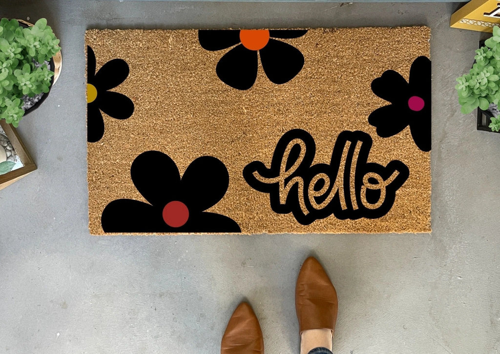 Retro Daisy Doormat by Nickel Designs Custom Doormats
