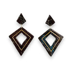 Retro Diamond Dangle Earrings by Lipstick & Chrome - BLACK Earrings La Vie Bien Retro Diamond Dangle Earrings by Lipstick & Chrome - BLACK