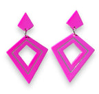 Retro Diamond Dangle Earrings by Lipstick & Chrome - PLUM Earrings La Vie Bien Retro Diamond Dangle Earrings by Lipstick & Chrome - PLUM