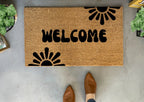 Retro Style Starburst Doormat by Nickel Designs Custom Doormats