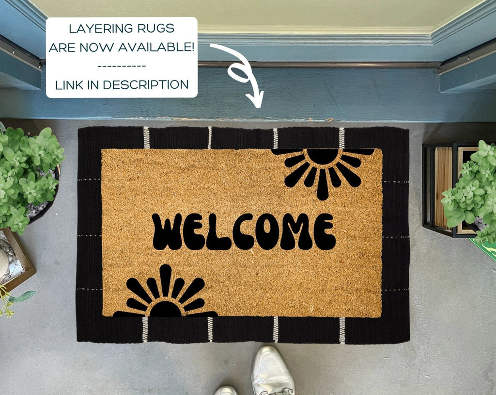 Retro Style Starburst Doormat by Nickel Designs Custom Doormats