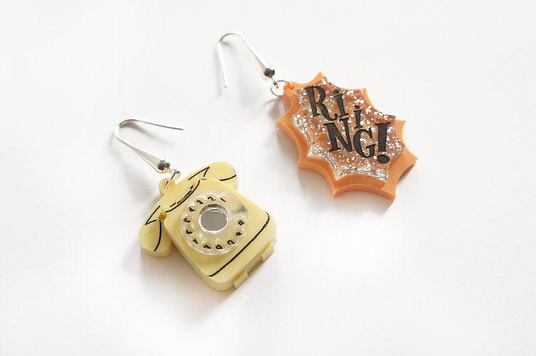 Retro Telephone Earrings by Laliblue Earrings La Vie Bien Retro Telephone Earrings by Laliblue