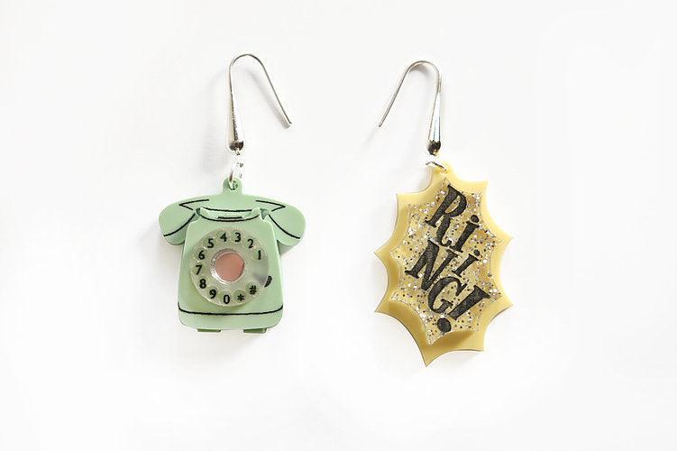 Retro Telephone Earrings by Laliblue Earrings La Vie Bien Retro Telephone Earrings by Laliblue