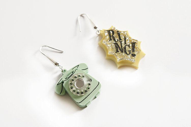 Retro Telephone Earrings by Laliblue Earrings La Vie Bien Retro Telephone Earrings by Laliblue