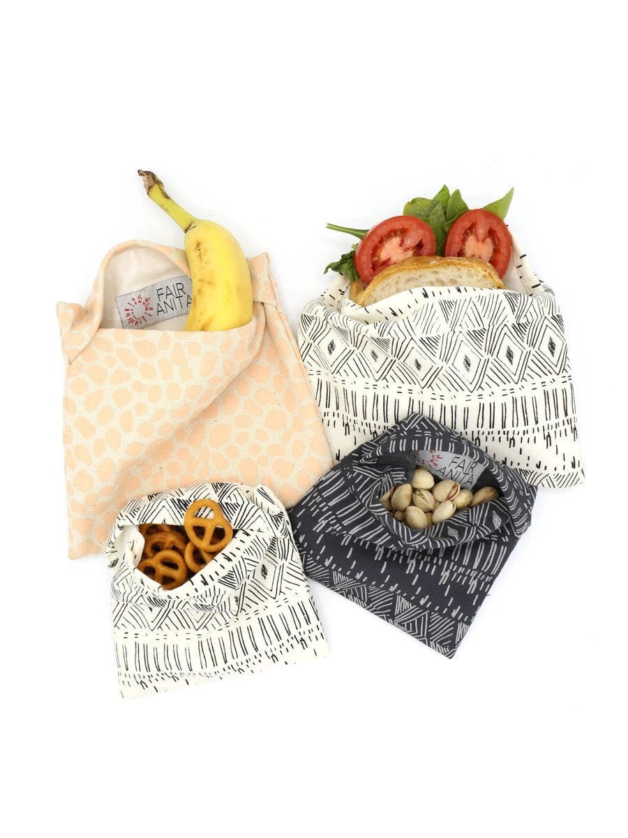 Reusable Organic Cotton Snack Bags by Fair Anita