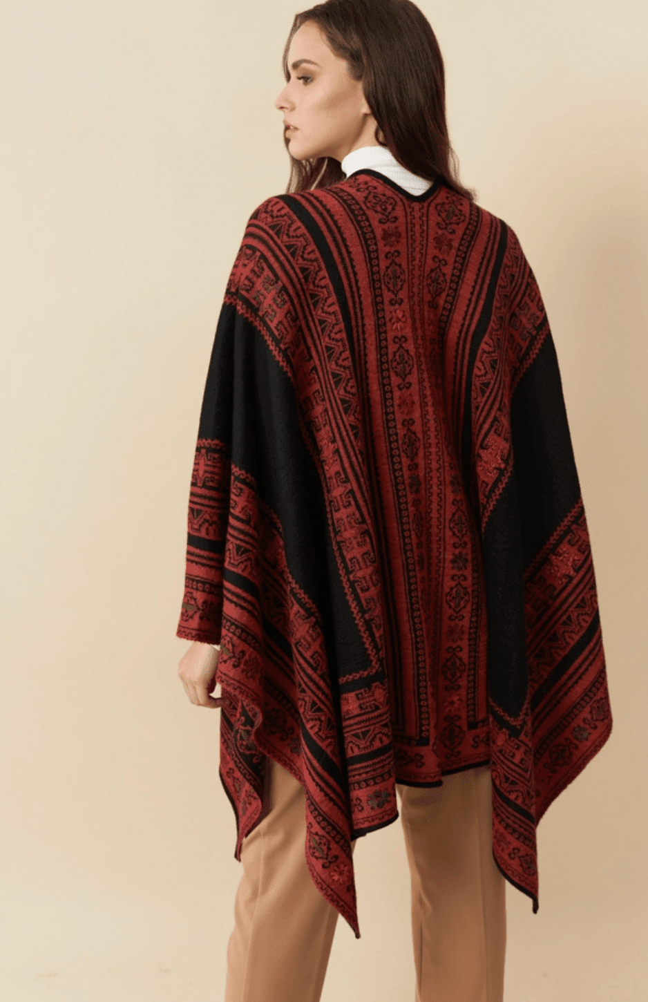 Reversible Alpaca Cape | Hand Embroidery | Shawl Apparel La Vie Bien Reversible Alpaca Cape | Hand Embroidery | Shawl