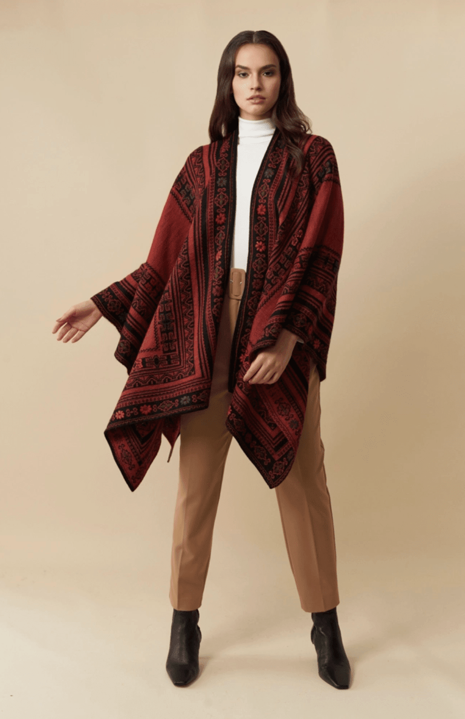 Reversible Alpaca Cape | Hand Embroidery | Shawl Apparel La Vie Bien Reversible Alpaca Cape | Hand Embroidery | Shawl