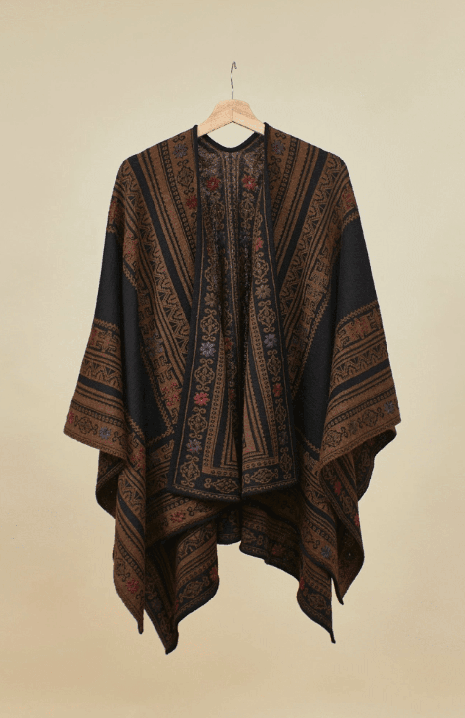 Reversible Alpaca Cape | Hand Embroidery | Shawl Apparel La Vie Bien Reversible Alpaca Cape | Hand Embroidery | Shawl