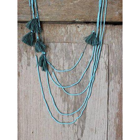 Revive Beaded Tassel Necklace - Thailand Necklace La Vie Bien Revive Beaded Tassel Necklace - Thailand