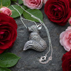 Reynard Marcasite Fox Necklace in Sterling Silver Brooch La Vie Bien Reynard Marcasite Fox Necklace in Sterling Silver