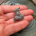 Reynard Marcasite Fox Necklace in Sterling Silver Brooch La Vie Bien Reynard Marcasite Fox Necklace in Sterling Silver