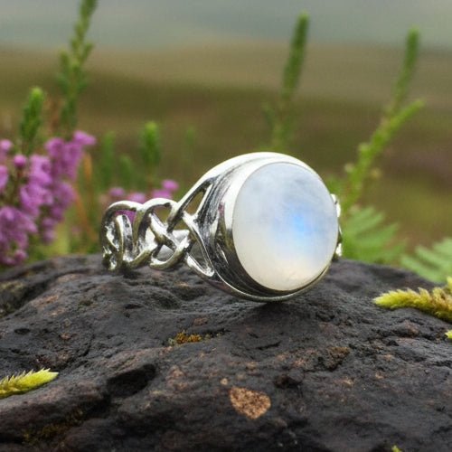 Rhianna Celtic Knot Moonstone Ring in Sterling Silver Ring La Vie Bien Rhianna Celtic Knot Moonstone Ring in Sterling Silver