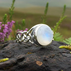 Rhianna Celtic Knot Moonstone Ring in Sterling Silver Ring La Vie Bien Rhianna Celtic Knot Moonstone Ring in Sterling Silver