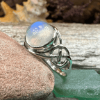 Rhianna Celtic Knot Moonstone Ring in Sterling Silver Ring La Vie Bien Rhianna Celtic Knot Moonstone Ring in Sterling Silver